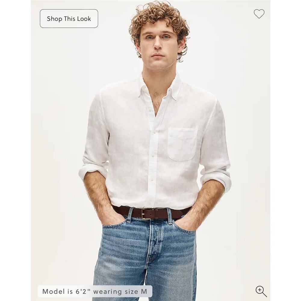 J. Crew Baird McNutt Irish linen shirt in White NWOT size XL